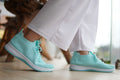 Slip-on generique vert menthe en maille